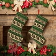 thumbnail image 6 of Lsque Dark Green Vintage Corn Pattern Pattern 18 Inch Christmas Stockings, Festive Holiday Stocking for Christmas Decorations Holiday Decor, 6 of 8