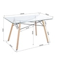 thumbnail image 2 of Mesa de Comedor Rectangular FurnitureR Eames Vidrio (Mesa solamente) L120 * W70 * H72cm BESAI, 2 of 8