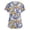 Purple, variant on Easter Medical Scrubs Women Bunny Eggs Printed Stretch Fashion Nurse Working Uniform, Cozy V Neck Short Sleeve Pocket Tunic Tops Army Green L