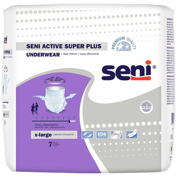 Seni Active Super Plus Heavy Absorbency Unisex Absorbent Underwear, X
