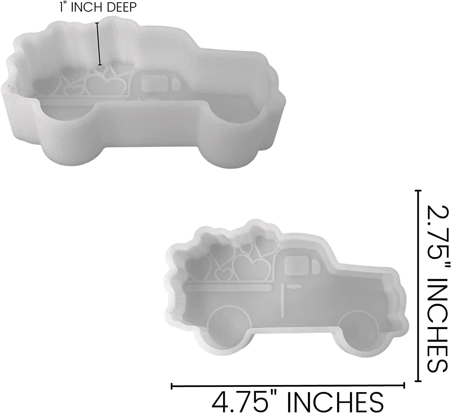 Valentine Truck Boho Rainbow Lace Heart Shaped Butt Wings with Heart Car Freshie Molds  4pk  Bulk Wholesale Pack for Scented Aroma Beads Oven Safe up to 400F Valentines Day Freshie Supplies Holiday