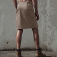 thumbnail image 4 of Men's Casual Skirt Scottish Style Solid Skirt Men's Middle Ages Pleated Skirt Button Have Pockets Hip Skirt Role-playing Costume Skirt Gray XL, 4 of 4