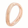 thumbnail image 3 of 925 Sterling Silver Pink Plate Wave Stackable Ring Curved, 3 of 7