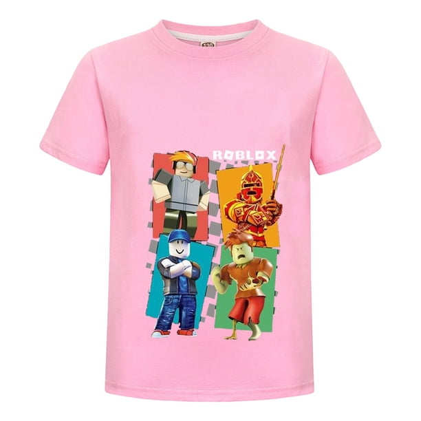 Playera de Roblox para Niño con Diseño de Personajes del Juego, Camiseta de Algodón Infantil, Ropa Gamer Estilo Casual, Perfecta para Cumpleaños y Salidas