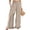 8# Khaki, variant on Wide Leg Pants for Women Summer Cotton Linen Casual Palazzo Pant Boho Flowy Beach Pants with Pockets Orange S