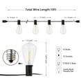 thumbnail image 3 of SAFAVIEH Dorcia 10-Light ST38 Black Metal Outdoor String Light, 3 of 7