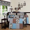 GEENNY Boutique 13 Piece Crib Bedding Set, Blue/Brown Scribble