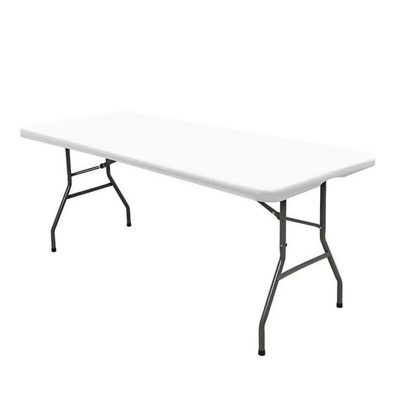 Spandex Picnic Tablecloth,Elastic Tablecover,8x2.5ft Rectangular,Stretchable,Washable,Outdoor Patio,for 8 Seater,Waterproof,Fade Resistant,Hot Weather,PENDANE,White