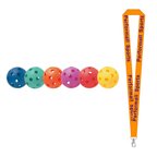 Champion Sports Bundle: (Set of 12) 9" Plastic Baseballs Assorted Colors and Sizes   1 Performall Lanyard
