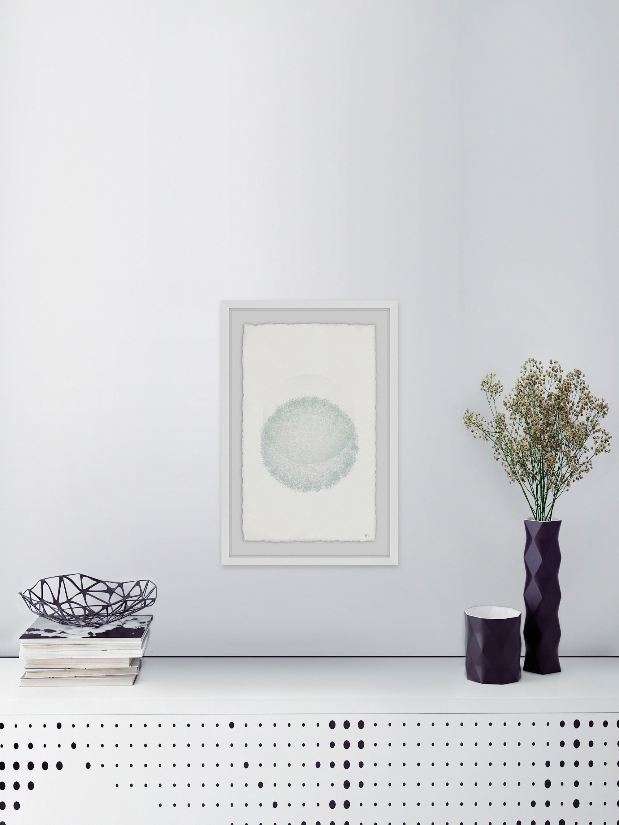 Green Blotch Framed Painting Print