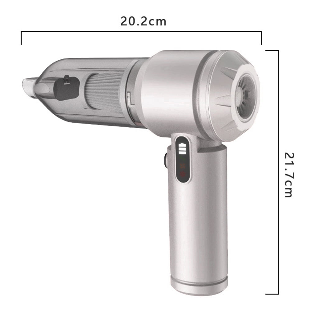 Byseng Cordless Air Duster & Vacuum Cleaner 2 in 1, 17000PA Car Vacuum Cleaner, 6000mAh Battery Air Blower, Silver