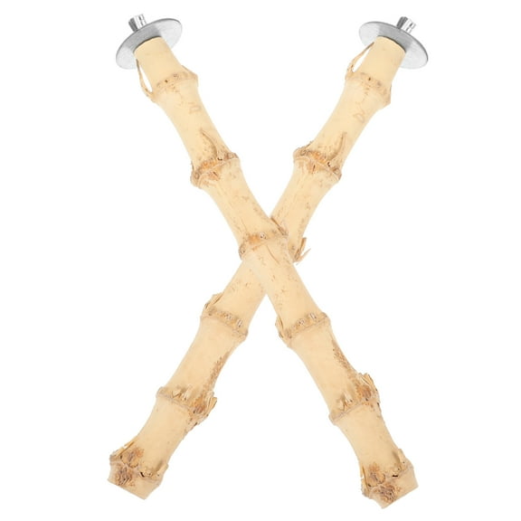 2pcs Natural Bird Perch for Parrot Cage Bird Perch Stand Bamboo Parrot Perch Stand Toy