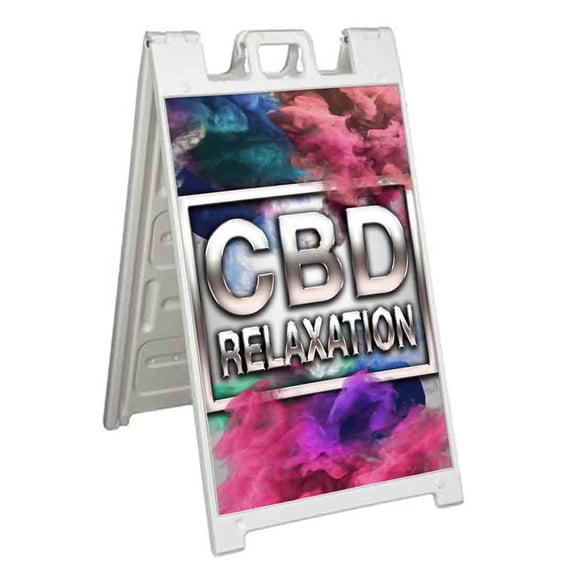CBD Relaxation (24" X 36") Standard A-Frame Signicade, Includes Decal Applied To Stand