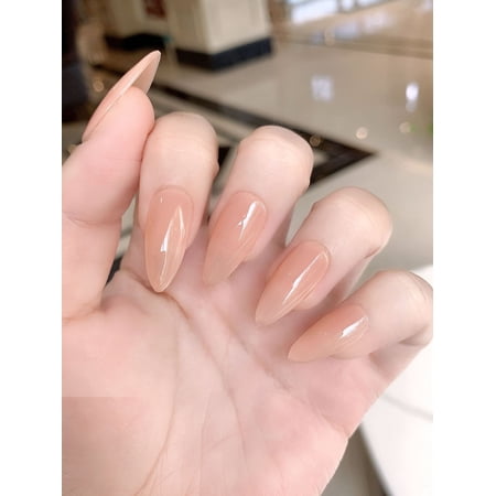 [Original real shot] Handmade wearing nail Internet celebrity nail patch Hua Fei touch face ice through nude white new model