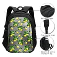 thumbnail image 3 of Daiia Lemons on Striped Pattern USB Charging Backpack for Men and Women, Anti-Theft Backpack,Travel Backpack,School Backpack,College Backpack,Laptop Backpack, 3 of 7