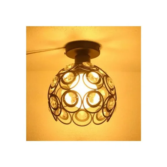 Industrial Crystal Ceiling Light Metal Iron 20cm,Indoor Lighting