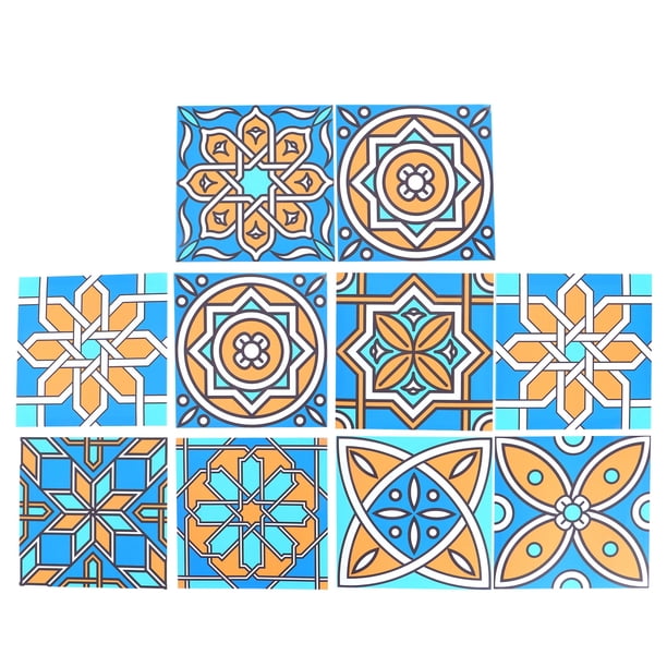 Papel tapiz autoadhesivo, pegatinas de azulejos impermeables, decoración del hogar para el suelo del dormitorio, 10 Uds.