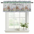 thumbnail image 2 of 2 Pack Valances for Windows, Spring Botanical Window Valances for Living Room/Bedroom/Bathroom, Vintage Black Plaid Brown Wooden Grain Light Filtering Kitchen Curtain Valance 54"W x18" L, 2 of 9