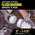 thumbnail image 3 of 2 in. x 1-1/2 in. White PVC DWV Flush Bushing, Hub x Spigot Reducing Fitting for Drain, Waste & Vent System (50-Pack), 3 of 8