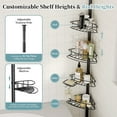 thumbnail image 4 of Corner Shower Caddy Tension Pole - 4 Tier Adjustable (30.7"-118") Bathroom Shower Organizer with Soap Holder, Rustproof Shower Shelves Shower Rack, 4 of 7