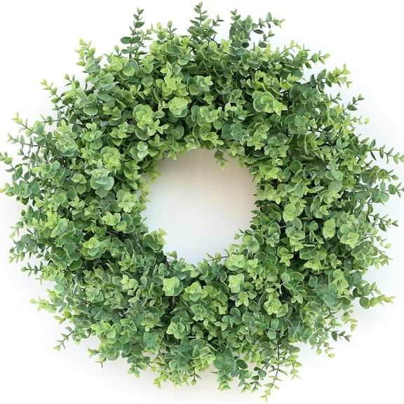 26" Eucalyptus Wreath for Front Door, Porch, Window - Large Artificial Greenery Outdoor Wreath for Home, Farmhouse Decor - Spring, Summer, Fall, All Seasons