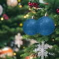 thumbnail image 2 of Adornos navideños de 5 pulgadas - Bolas de purpurina irrompibles para árbol/corona, paquete a granel de bolas colgantes de plástico, decoración navideña para fiestas y hogar (azul), 2 of 4