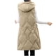 thumbnail image 5 of Abrigo largo con capucha y bolsillo cálido para mujer, chaqueta de invierno sin mangas, parka de plumón, abrigo para mujer, 5 of 5