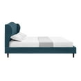 thumbnail image 4 of Rustic Manor Eloisa Linen Upholstered Platform Bed King Size, Navy, 4 of 8
