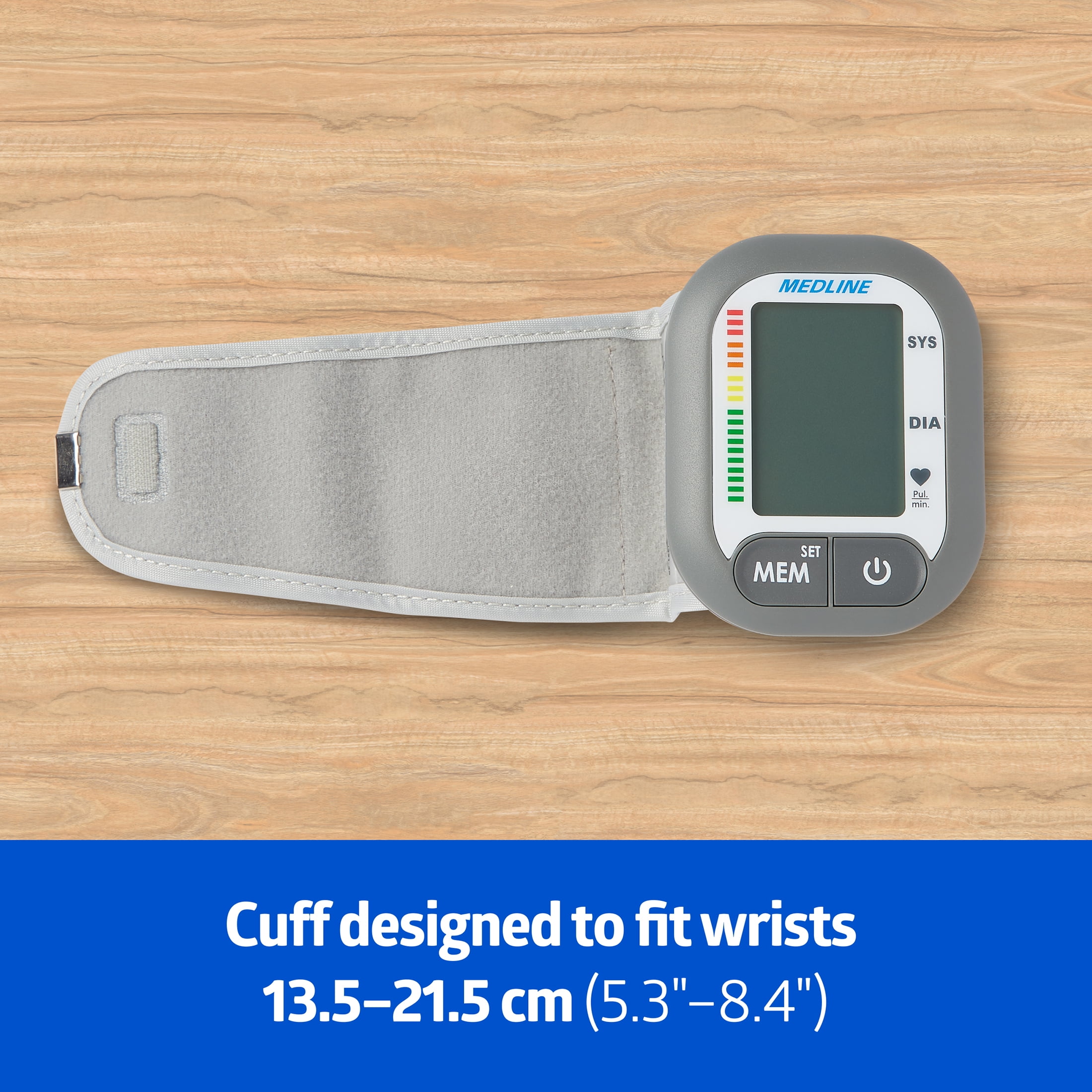 Medline Digital Wrist Blood Pressure Monitor with Batteries Included, Wireless