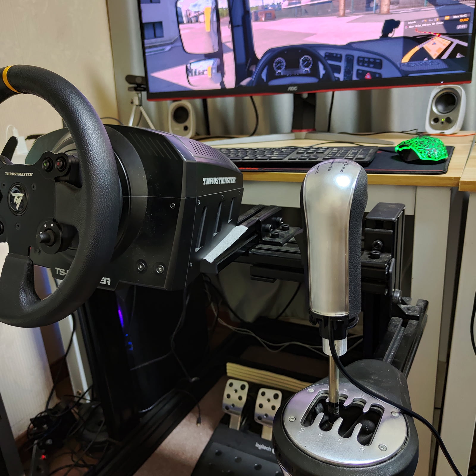 muge racing USB-LKW-Simulator-Schaltknauf für ATS ETS Scania LKW,  kompatibel mit Logitech G25, G27, G29, G920 Thrustmaster TH8A Fanatec SQ  PXN A10, PC