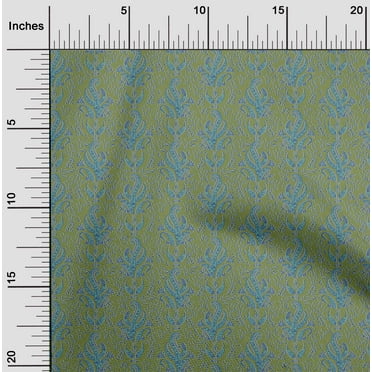 oneOone Organic Cotton Poplin Twill Fabric Leaves Block Print Fabric By The Yard 42 Inch Wide