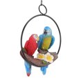 thumbnail image 4 of Garden Iron Ring Parrot Pendant Resin Bird Model Crafts Courtyard Balcony Decorations Small Red Blue Macaw, 4 of 6