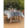thumbnail image 3 of Outdoor Tablecloth with Umbrella Hole for Patio/Picnic/Party/Camping, White Gray Ombre Waterproof Table Cloth Rectangle Table Cover Washable, Modern Abstract Striped Polka Dots (60"x 84"), 3 of 8