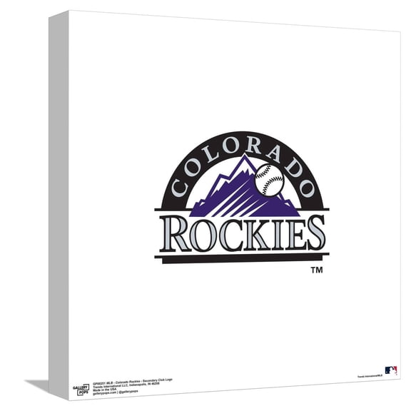 Gallery Pops MLB Colorado Rockies - Secondary Club Logo Canvas Wall Art, Unframed Version, 12" x 12"