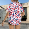 thumbnail image 4 of Ayolanni Womens Tops Trendy Short Sleeve Red The Fourth of July Button-Up Shirts Ladies Tops and Blouses L, 4 of 5