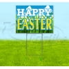 Happy Easter (18" x 24") Yard Sign, Includes Metal Step Stake