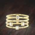 thumbnail image 2 of Stackable 4 Ring Set Moissanite Diamond Baguette and Round Diamonds on 10k Gold, 2 of 8