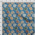 thumbnail image 4 of oneOone Cotton Poplin Medium Blue Fabric Food Quilting Supplies Print Sewing Fabric By The Yard 56 Inch Wide, 4 of 4