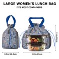 thumbnail image 5 of Paisley Pattern Drawstring Lunch Bag Women - Drawstring Lunch Bag Insulated for Work Office - Stain-Resistant Large Lunchbags for Women with Multi-Pockets, 5 of 6