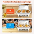 thumbnail image 4 of Jacgood Chafing Dish Buffet Set 2 Pack , 8QT Foldable Stainless Steel Catering Food Warmer W 1/3 Size Food Pan, 4 of 7