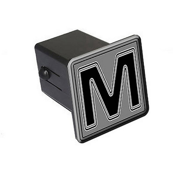 M Letter Initial 2" Tow Trailer Hitch Cover Plug Insert