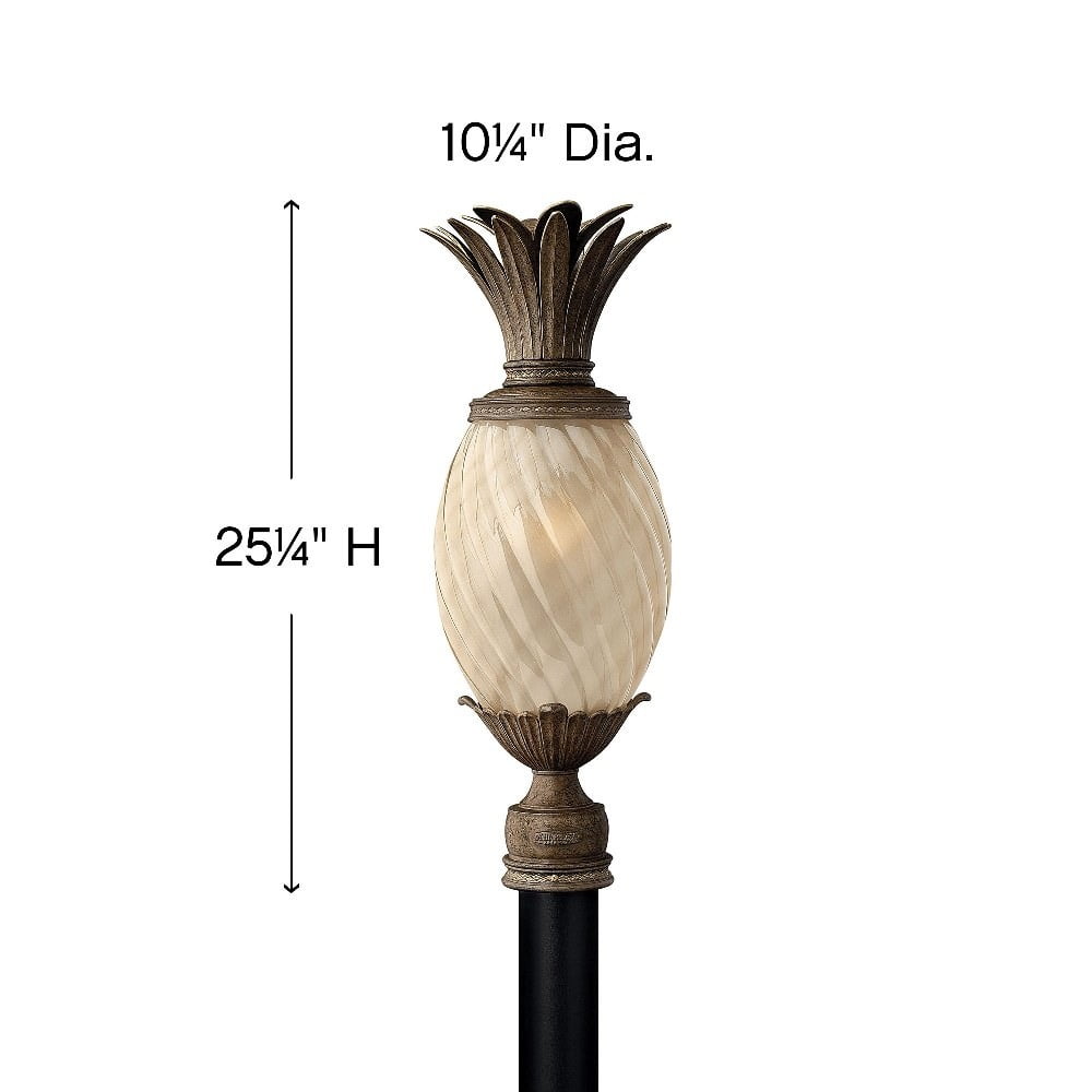 -1 Light Outdoor Post Top/Pier Mount Lantern in Traditional-Glam Style-10.25 inches Wide By 25.25 inches High-Museum Black Finish-Incandescent Lamping