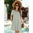 thumbnail image 5 of Chiclily Women's Summer Dress Spots Large Casual Short Sleeve V Neck T Shirt Dresses with Pockets, 5 of 6