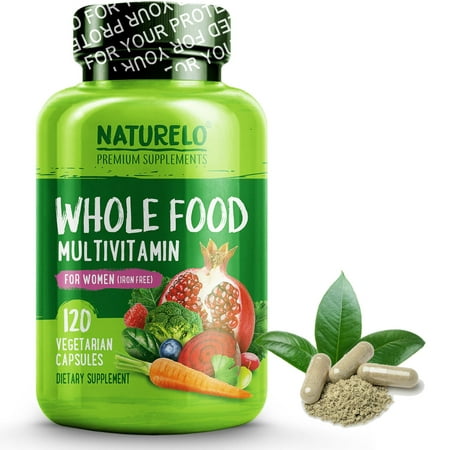 Whole Food Multivitamin for Women - IRON FREE - Vegan/Vegetarian - 120