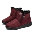 thumbnail image 5 of Xiaoxatg Women's Boots Fashion Zipper Winter Comfortable Flat Keep Warm Footwear for Couples 7 Red, 5 of 9