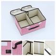 thumbnail image 2 of Unique Bargains Collapsible Storage Bin Basket with Handle for Shelves Organization Pink, 2 of 8