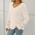 thumbnail image 4 of SUNBS Long Sleeve Shirts for Women Trendy Casual V-neck Tops Lightweight Sweaters, 4 of 8