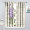 thumbnail image 4 of Lavender Floral Curtains, Lavender Flower Purple Window Treatments for Living Room Girls Woman Room Decor, Luxurious Elegant Purple Drapes 2 Panels, 52x84 Inch, 4 of 6