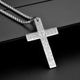 thumbnail image 2 of Monfince Personality Cross Scripture Pendant Exquisite Titanium Steel Verses Word Necklace Best Gift For Lovers Relatives Friend, 2 of 5
