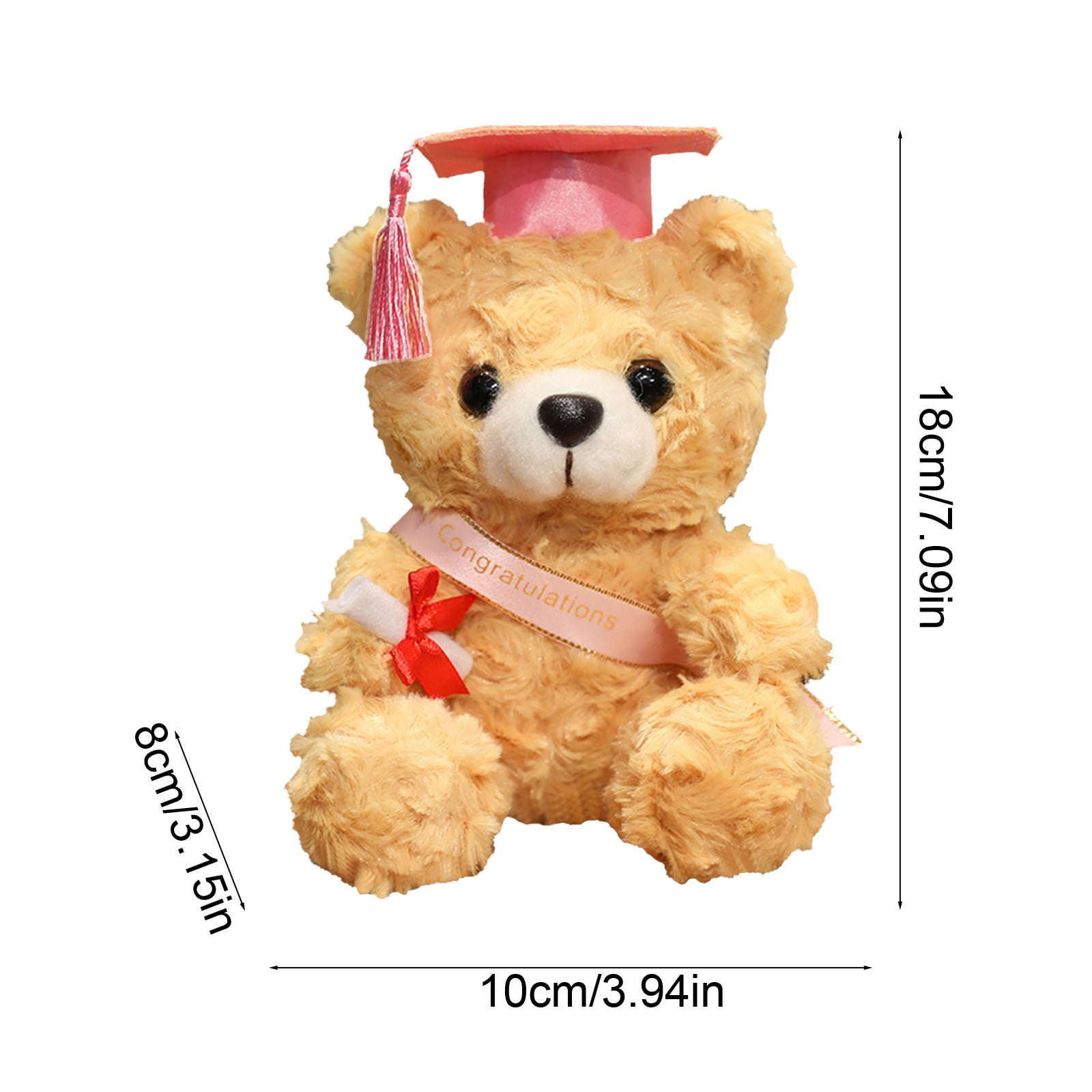 3 Packs Graduation Hat Plush Doll Soft Stuffed Toy with Cap Commemorative Souvenir Gift for Graduates Home Decor Party Decoration 7.1 Inch